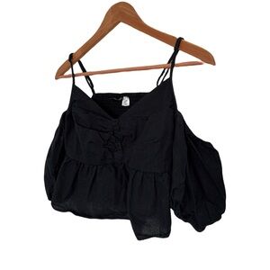 H&M Black cropped blouse